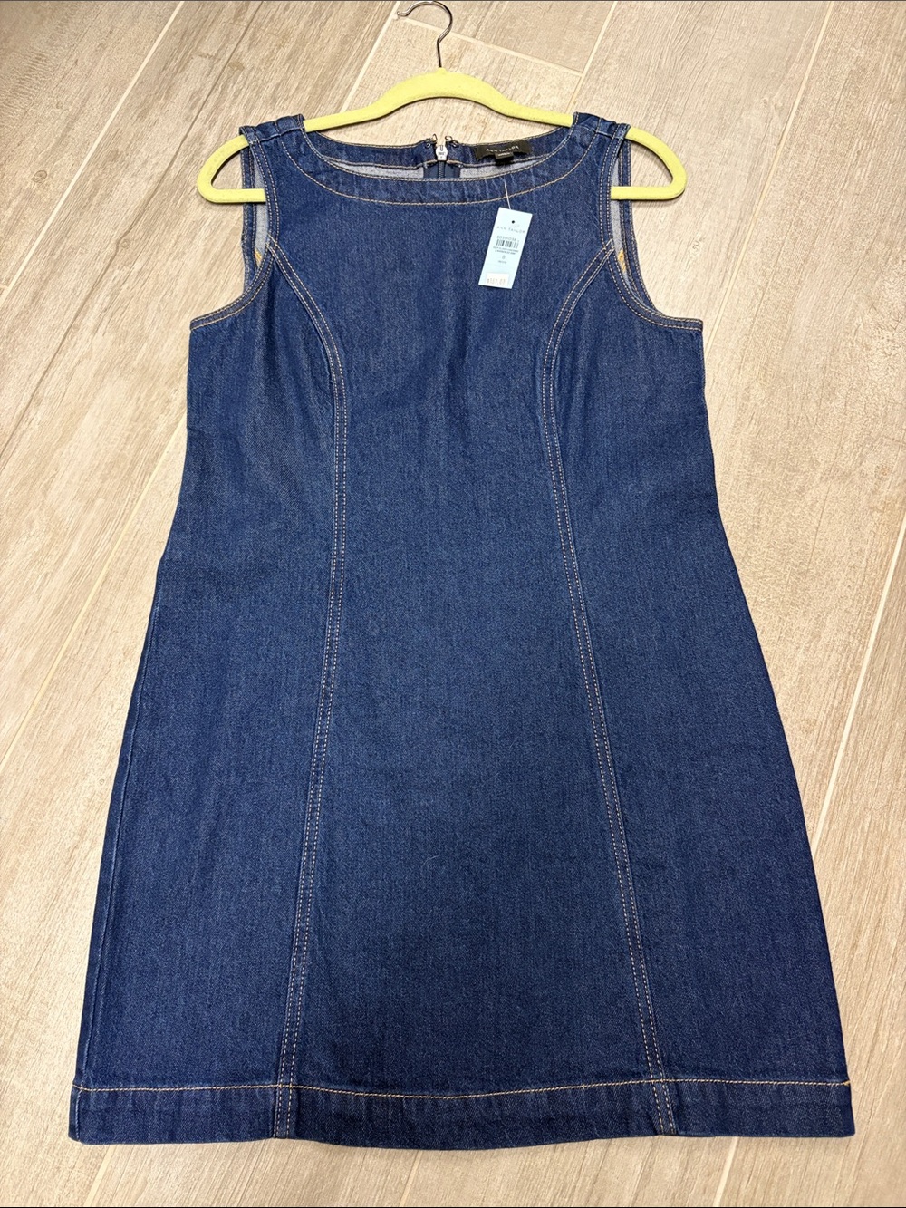 Ann Taylor Sleeveless Dark Denim Shift Dress - Blue